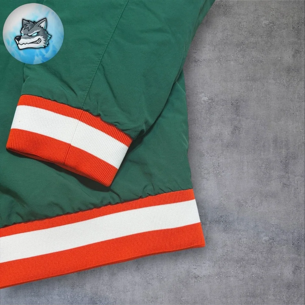 NWT Adidas Miami Hurricanes Coaches Dugout Jacket Green Men's Size 2XL JM9976